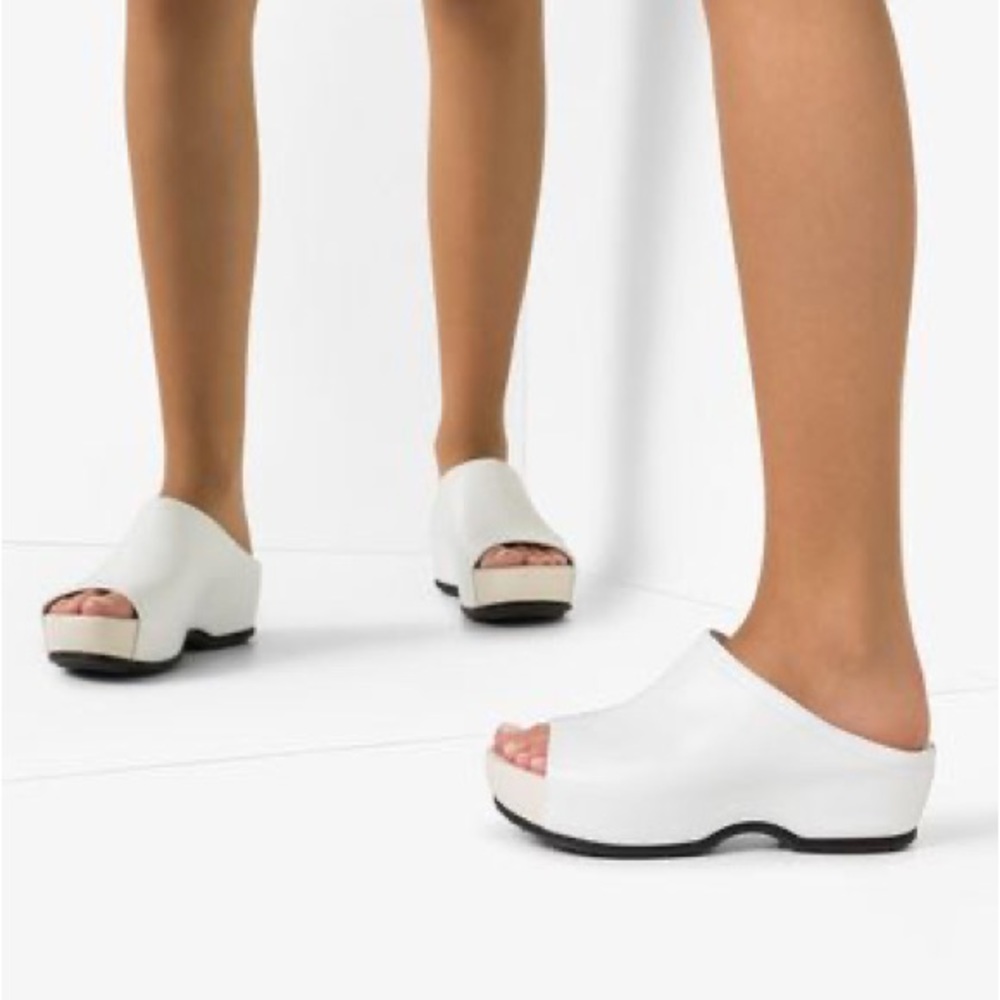 Rosetta Getty X ECO Open Toe Leather Clogs